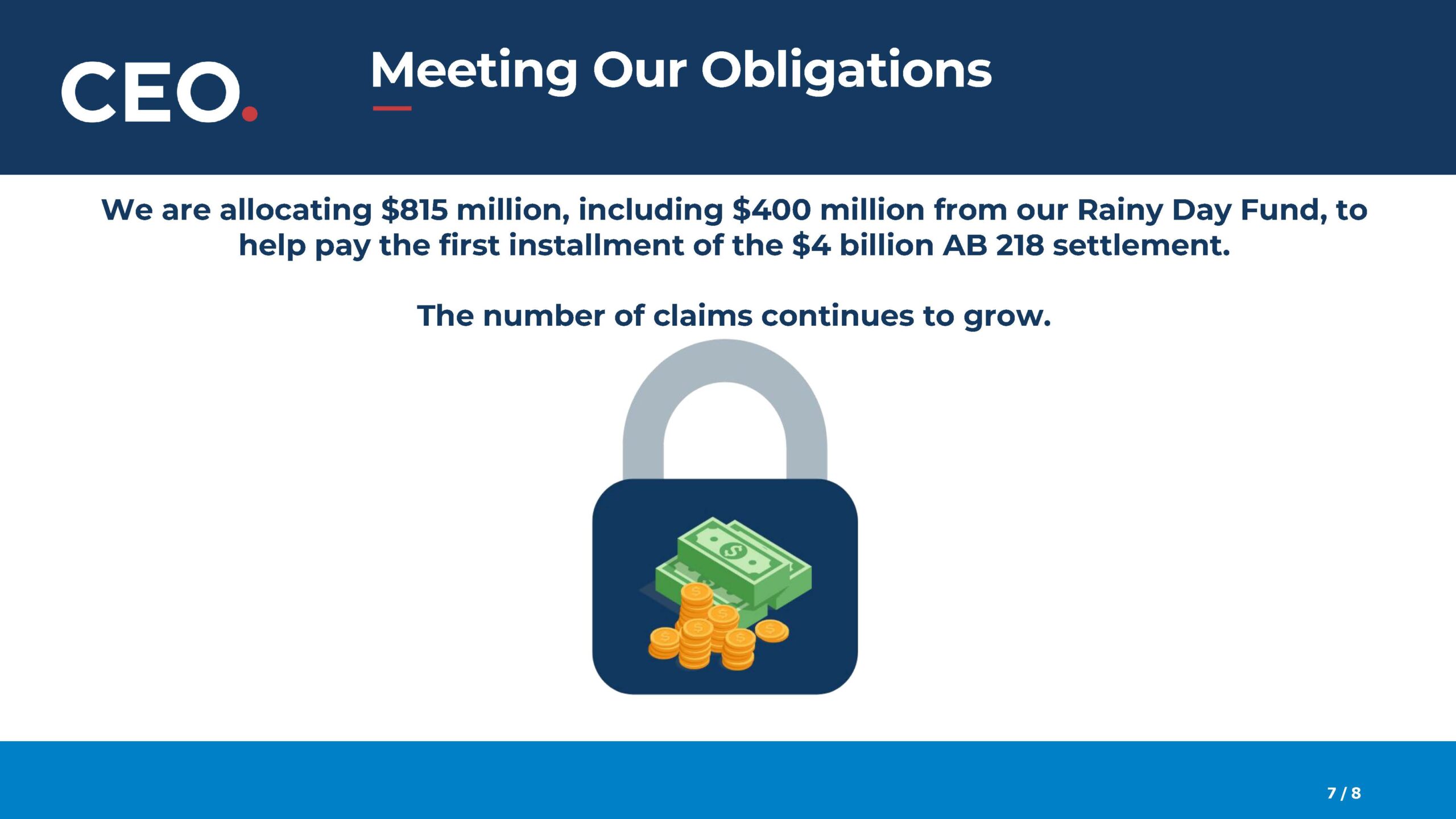 Meeting our obligations