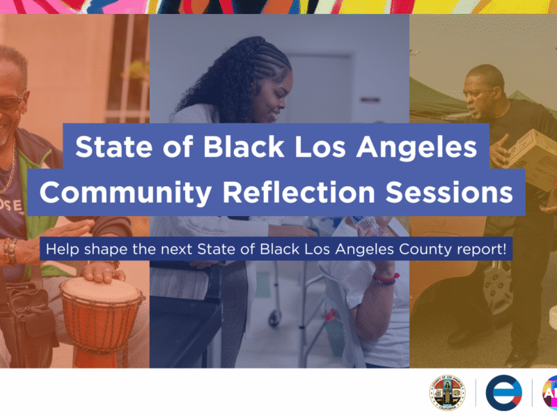 Community members engage in reflection sessions for the State of Black Los Angeles, promoting equity and inclusivity.