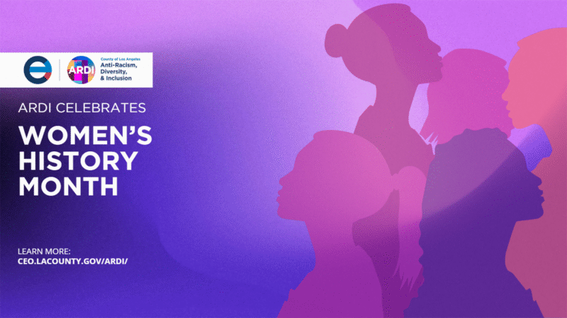 Silhouettes of diverse women against a gradient background, celebrating Women's History Month and promoting inclusivity.