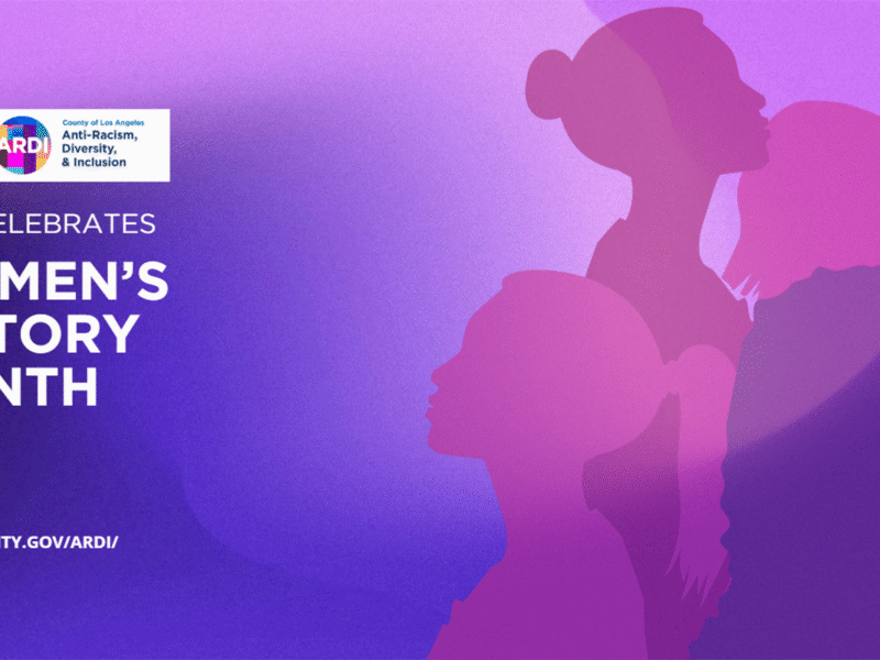 Silhouettes of diverse women against a gradient background, celebrating Women's History Month and promoting inclusivity.