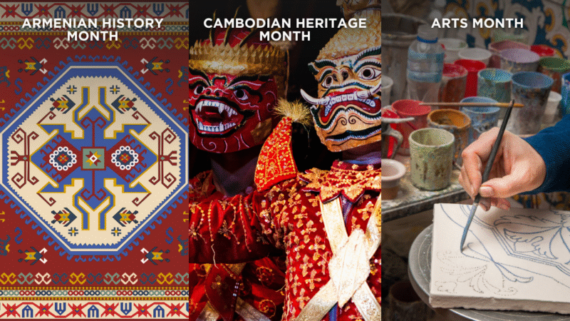 Arab American Heritage Month, Armenian History Month, and Cambodian Heritage Month, Arts Month, Second Chance Month