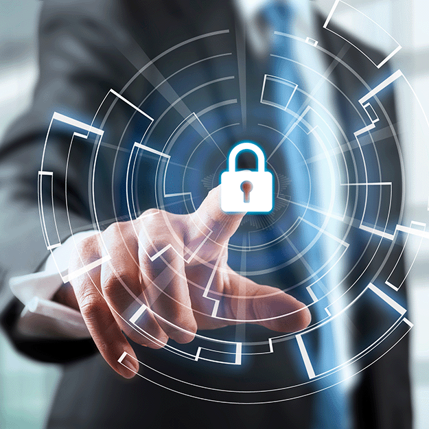 A professional engages with digital security technology, symbolizing commitment to community safety and equity initiatives.